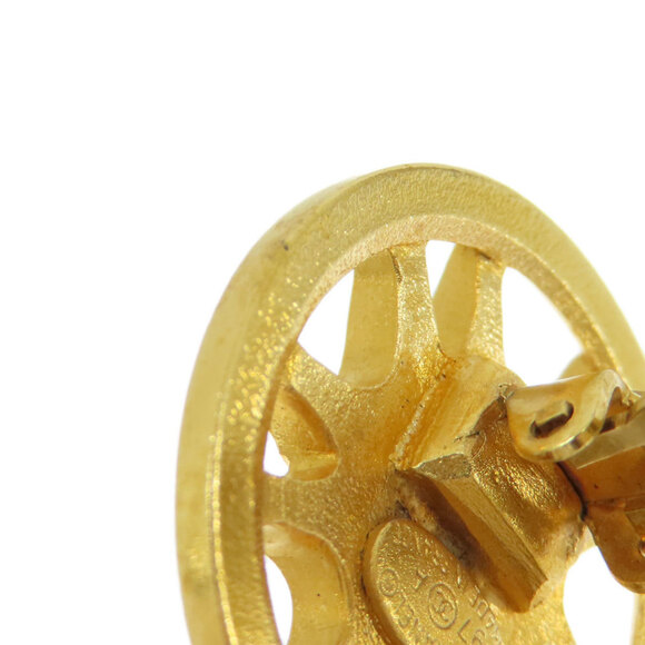 CHANEL Gold Logo Earrings - Picture 7 of 9